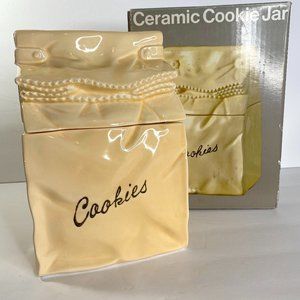 Ceramic Cookie Jar Vintage Whimsical in Original Box Collectible